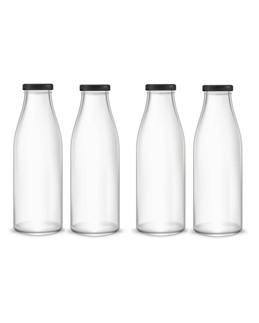 Clear Glass Bottle for Water Milk and Juice Serving and Storing with Ease | 1000 ML | 3 x 10 inches