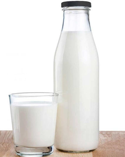 Medium Clear Glass Water and Milk Bottle for Serving Perfect for Kitchen or Office | 500 ML | 3 x 8 inches