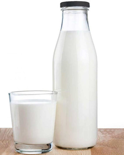 Medium Clear Glass Water and Milk Bottle for Serving Perfect for Kitchen or Office | 500 ML | 3 x 8 inches