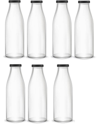 Medium Clear Glass Water and Milk Bottle for Serving Perfect for Kitchen or Office | 500 ML | 3 x 8 inches