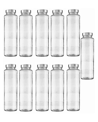 Clear Glass Milk and Water Bottle for Large Capacity Storage Sturdy and Reliable | 750 ML | 3 x 10 inches