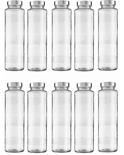 Clear Glass Milk and Water Bottle for Large Capacity Storage Sturdy and Reliable | 750 ML | 3 x 10 inches