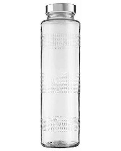 Clear Glass Milk and Water Bottle for Large Capacity Storage Sturdy and Reliable | 750 ML | 3 x 10 inches