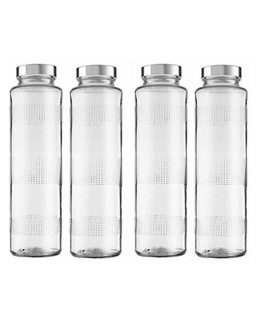 Clear Glass Milk and Water Bottle for Large Capacity Storage Sturdy and Reliable | 750 ML | 3 x 10 inches