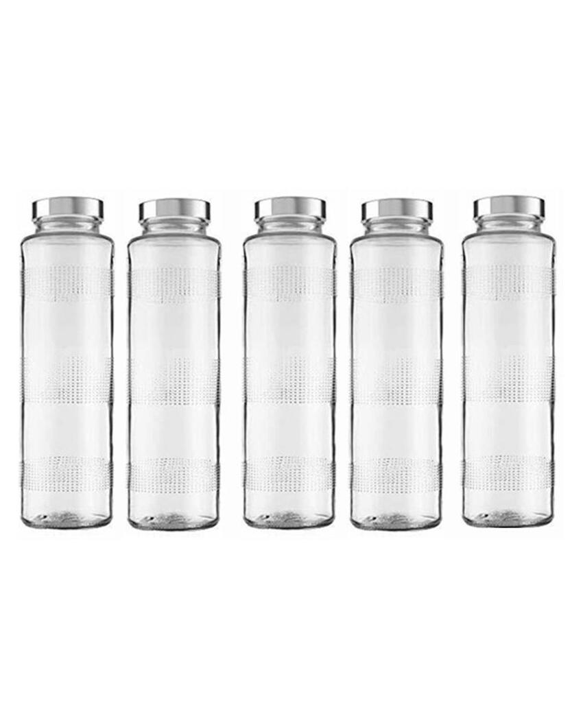 Clear Glass Milk and Water Bottle for Large Capacity Storage Sturdy and Reliable | 750 ML | 3 x 10 inches