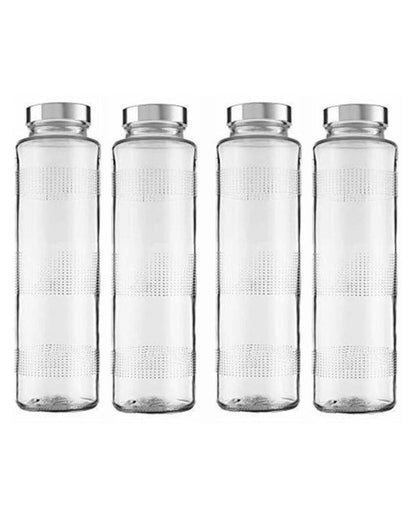 Clear Glass Milk and Water Bottle for Large Capacity Storage Sturdy and Reliable | 750 ML | 3 x 10 inches