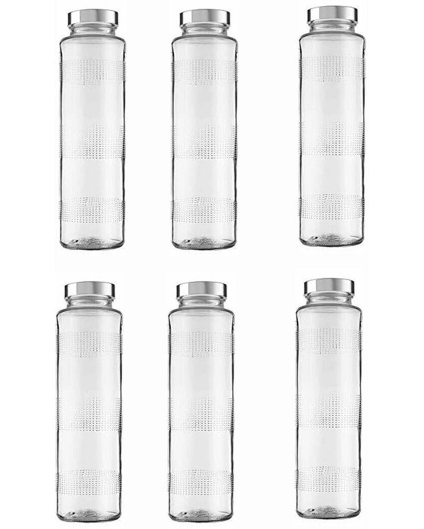 Clear Glass Milk and Water Bottle for Large Capacity Storage Sturdy and Reliable | 750 ML | 3 x 10 inches