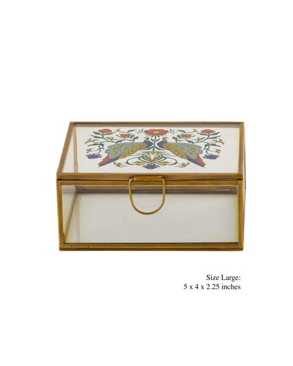 Zewar Peacock Brass Decorative Box  | 12 x 10 x 7 cm / 5 x 4 x 2 inches