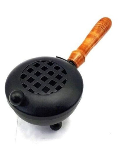 Dhoop Loban Burner With Handle Iron Black Incense Holder