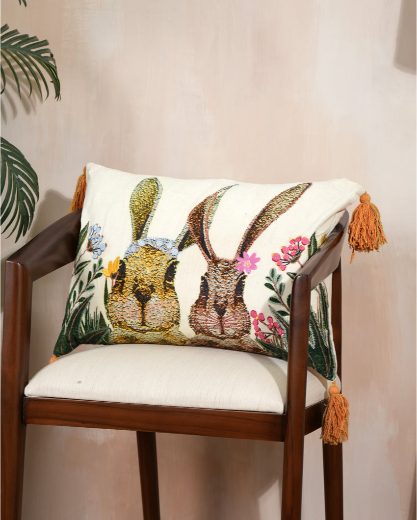 Bunny Velvet Pillow Cover | 12 x 20 inches , 14 x 22 inches , 14 x 34 inches , 16 x 24 inches