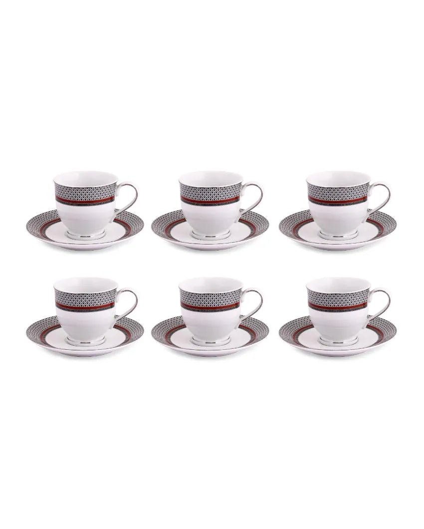 Burgundy Porcelain Cup & Saucer Set