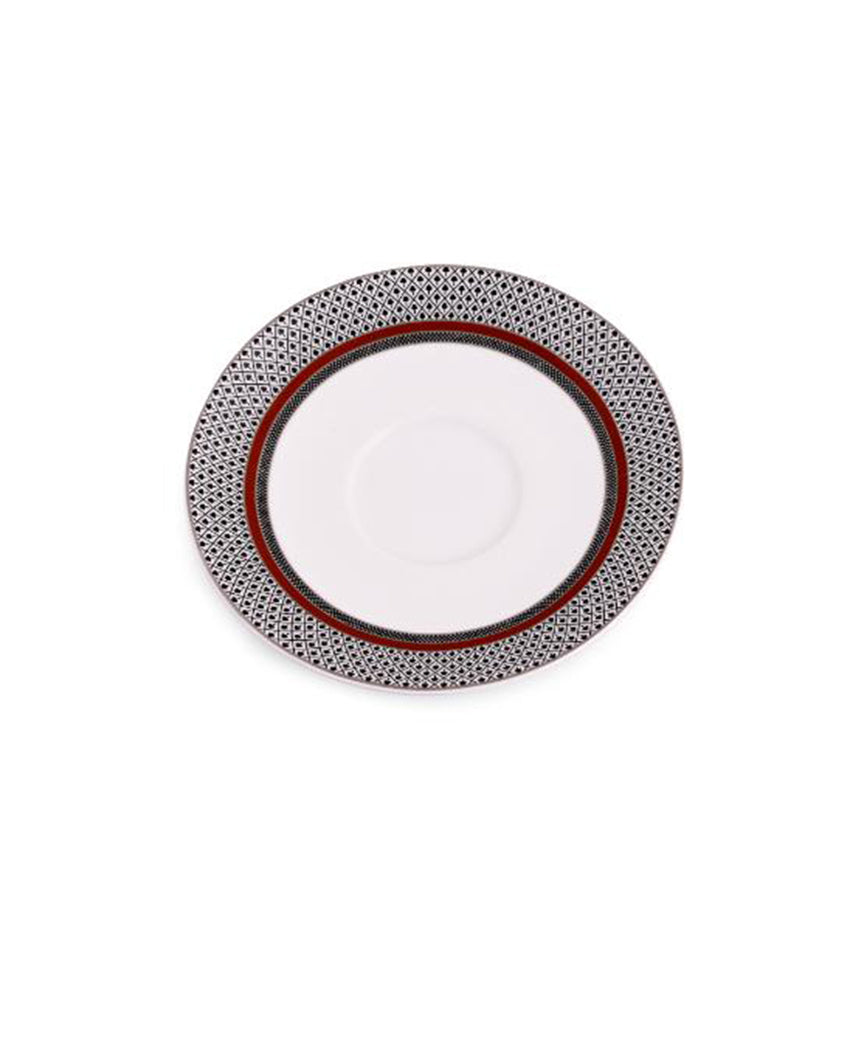 Burgundy Porcelain Cup & Saucer Set