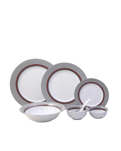 Burgundy Porcelain Dinner Set