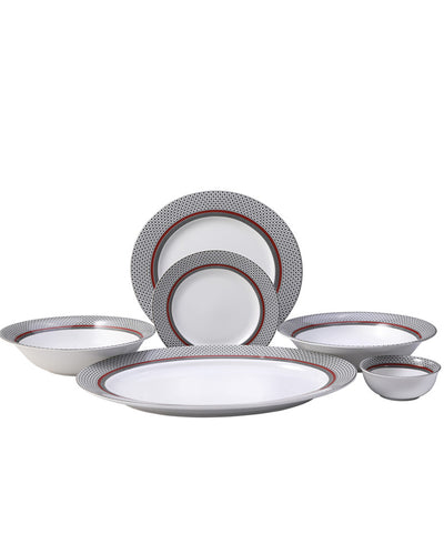 Burgundy Porcelain Dinner Set | Pack of 33