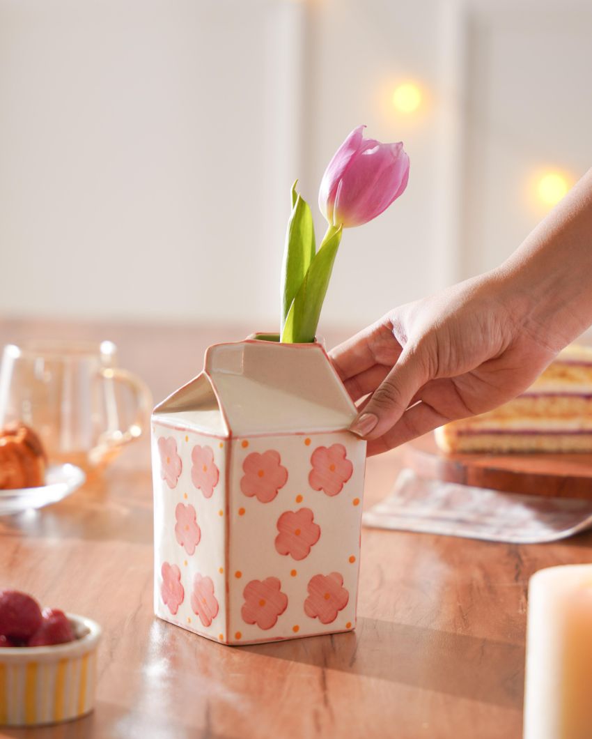 Aboli Milk Carton Shaped Vase | 3x3 Inches