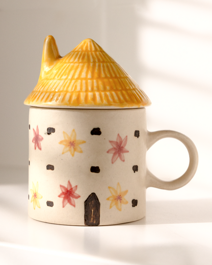 Amaltas House Ceramic Mug with Lid  | 175 ml