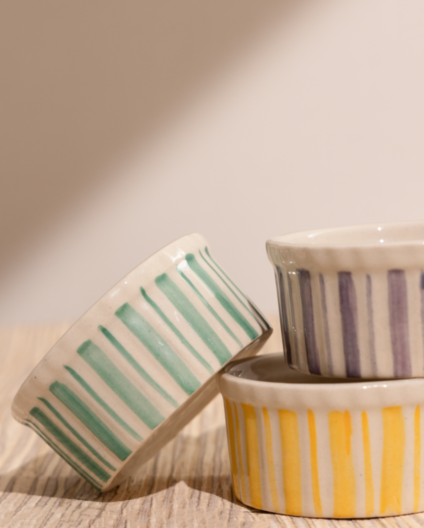Amara Ramekin Ceramic Bowls | Set of 3 | 3 x 1.5 inches