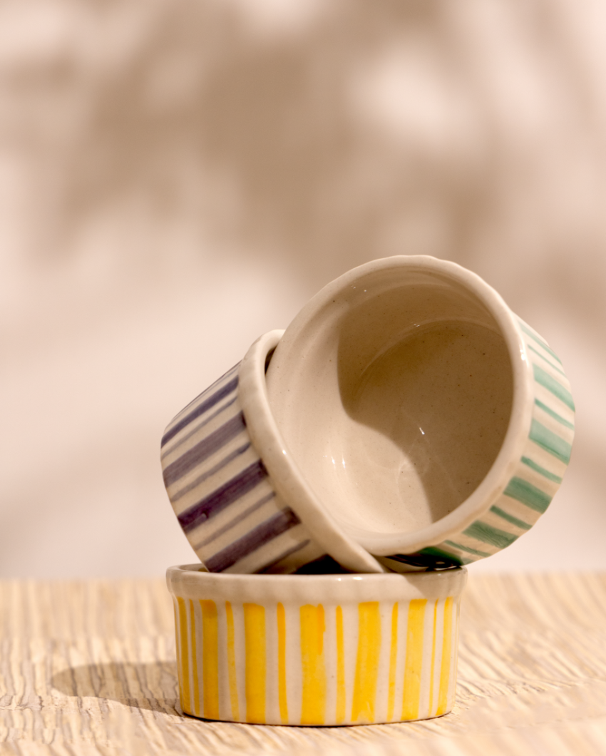 Amara Ramekin Ceramic Bowls | Set of 3 | 3 x 1.5 inches