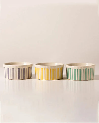 Amara Ramekin Ceramic Bowls | Set of 3 | 3 x 1.5 inches