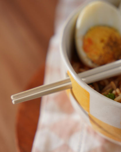 Ela Ceramic Noodle Bowl with Chopstick Holder | 300 ml