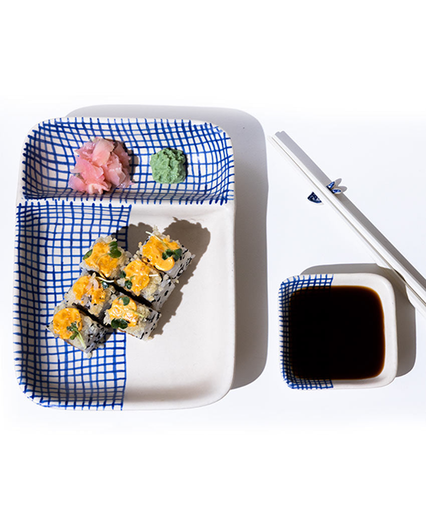 Neel Sushi Chip and Dip Set with Chopstick Holder