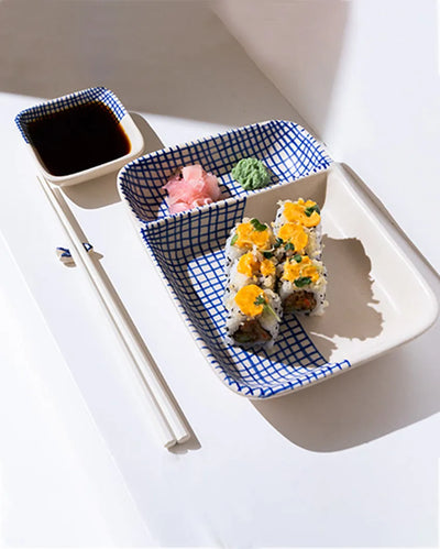 Neel Sushi Chip and Dip Set with Chopstick Holder