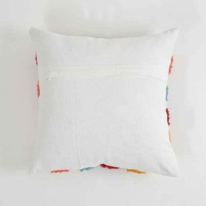 Charming Rainbow Motif Tufted Cushion Cover | 16x16 Inches