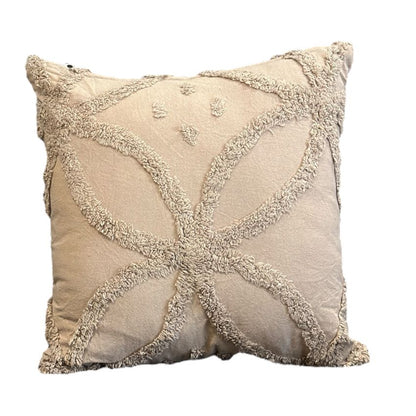 Artistic Flower Pattern Tufted Cushion Cover | Set of 2 | 16x16 Inches