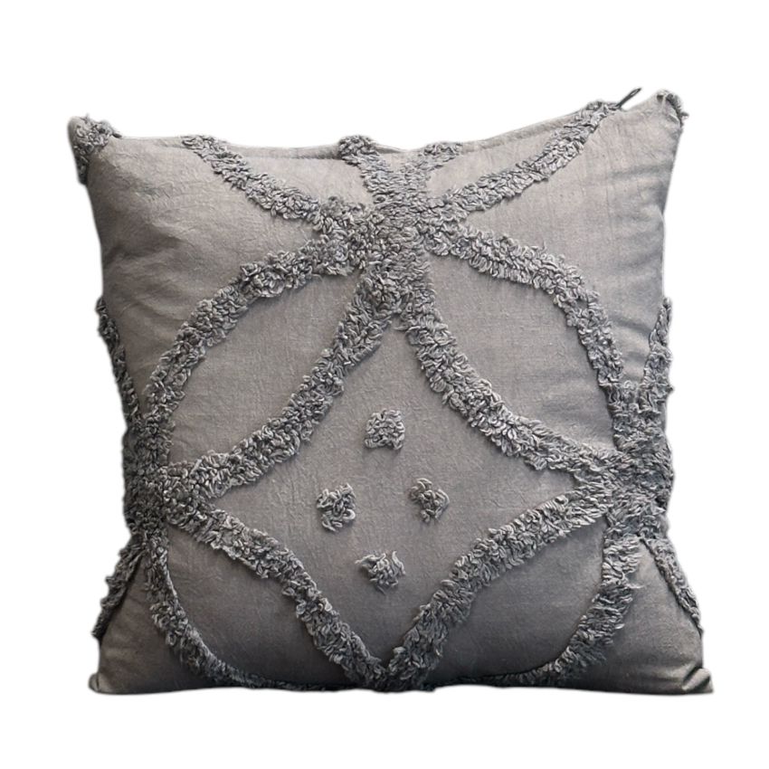 Artistic Flower Pattern Tufted Cushion Cover | Set of 2 | 16x16 Inches