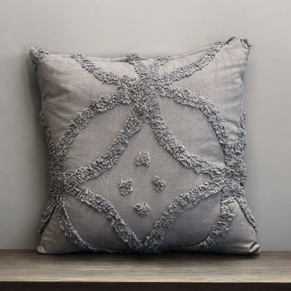 Artistic Flower Pattern Tufted Cushion Cover | Set of 2 | 16x16 Inches