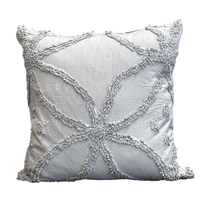 Artistic Flower Pattern Tufted Cushion Cover | Set of 2 | 16x16 Inches