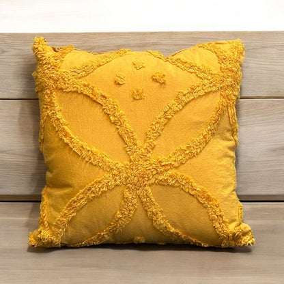 Artistic Flower Pattern Tufted Cushion Cover | Set of 2 | 16x16 Inches