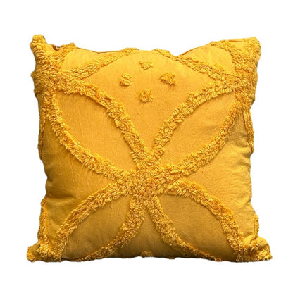 Artistic Flower Pattern Tufted Cushion Cover | Set of 2 | 16x16 Inches