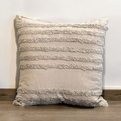 Unique Stripe Pattern Tufted Cushion Cover | Set of 2 | 16x16 Inches