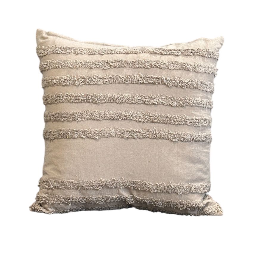 Unique Stripe Pattern Tufted Cushion Cover | Set of 2 | 16x16 Inches