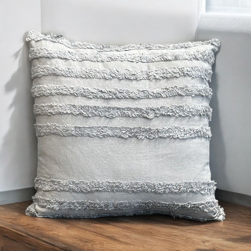 Unique Stripe Pattern Tufted Cushion Cover | Set of 2 | 16x16 Inches