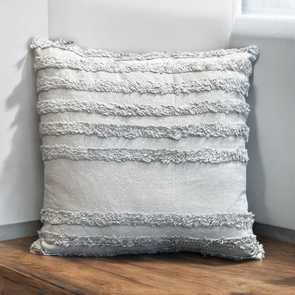 Unique Stripe Pattern Tufted Cushion Cover | Set of 2 | 16x16 Inches