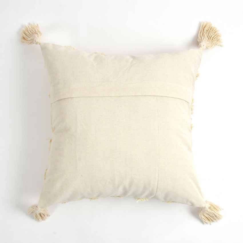Tufted Concentric Diamond Cotton Cushion Cover | 16 x 16 Inches