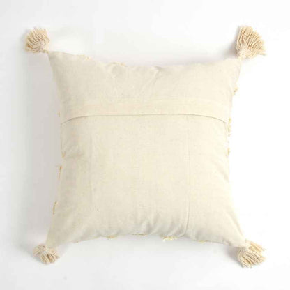 Tufted Concentric Diamond Cotton Cushion Cover | 16 x 16 Inches