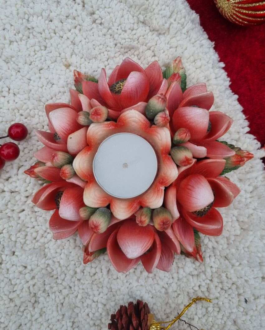 Multi Lotus Bouquet Tealight | 14 X 6 Inches