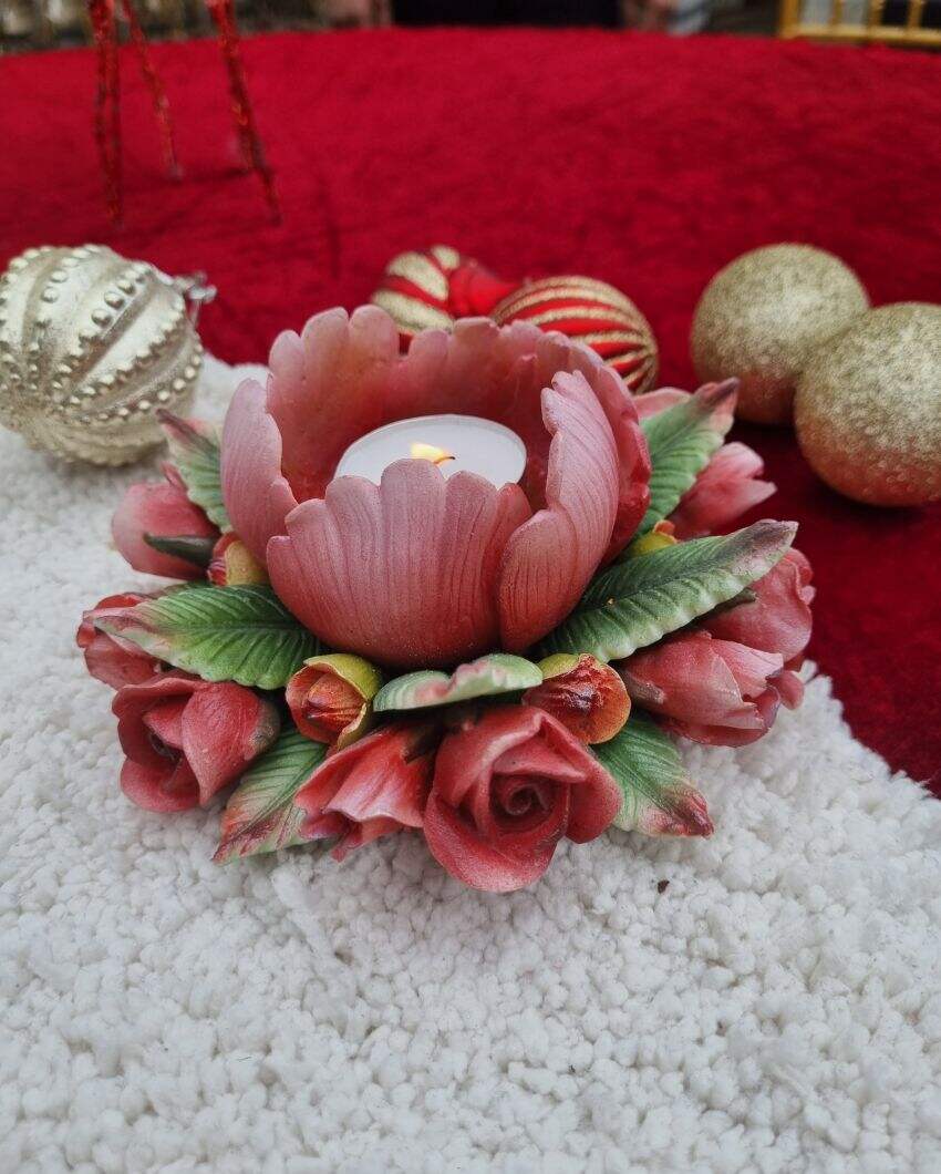 Exotic Peony Tealight Holder | 16 X 7 Inches