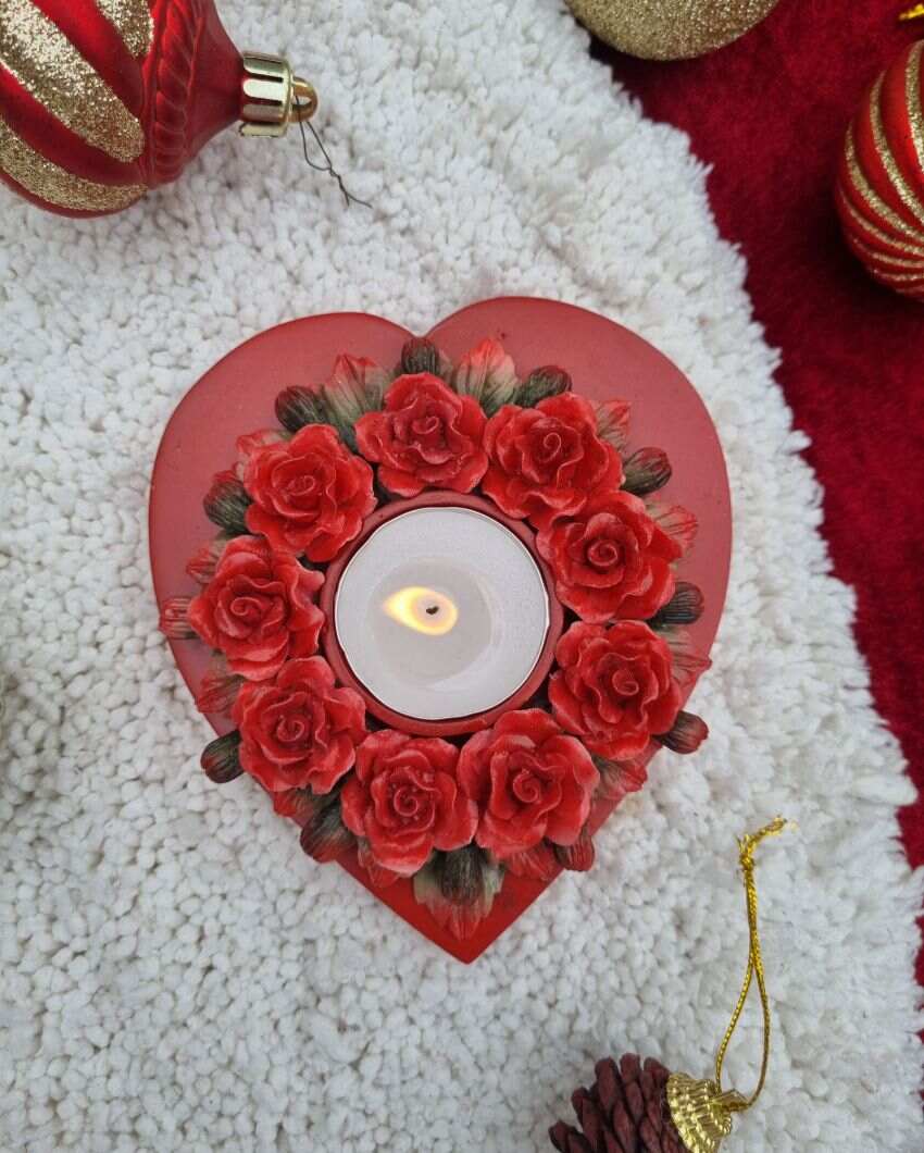 Crimson Hearted Tealight Holder | 11 X 3 Inches