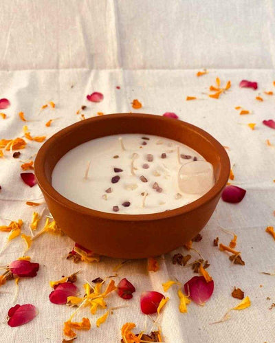 Vrindavani 5-Wick Scented Earthen Pot Candle | 6 x 2 inches