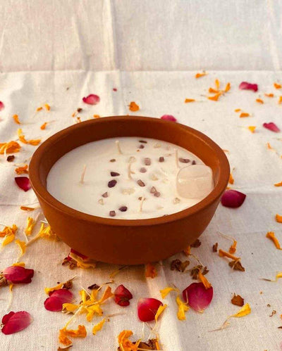 Vrindavani 7-Wick Scented Earthen Pot Candle | 6 x 3 inches