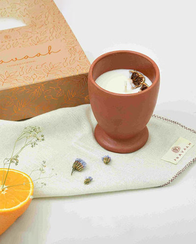 Mandarin Scented Earthen Pot Candle
