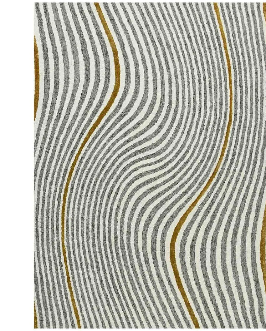 Wave Colorful Wool & Viscose Striped Hand-Tufted Rug Carpet