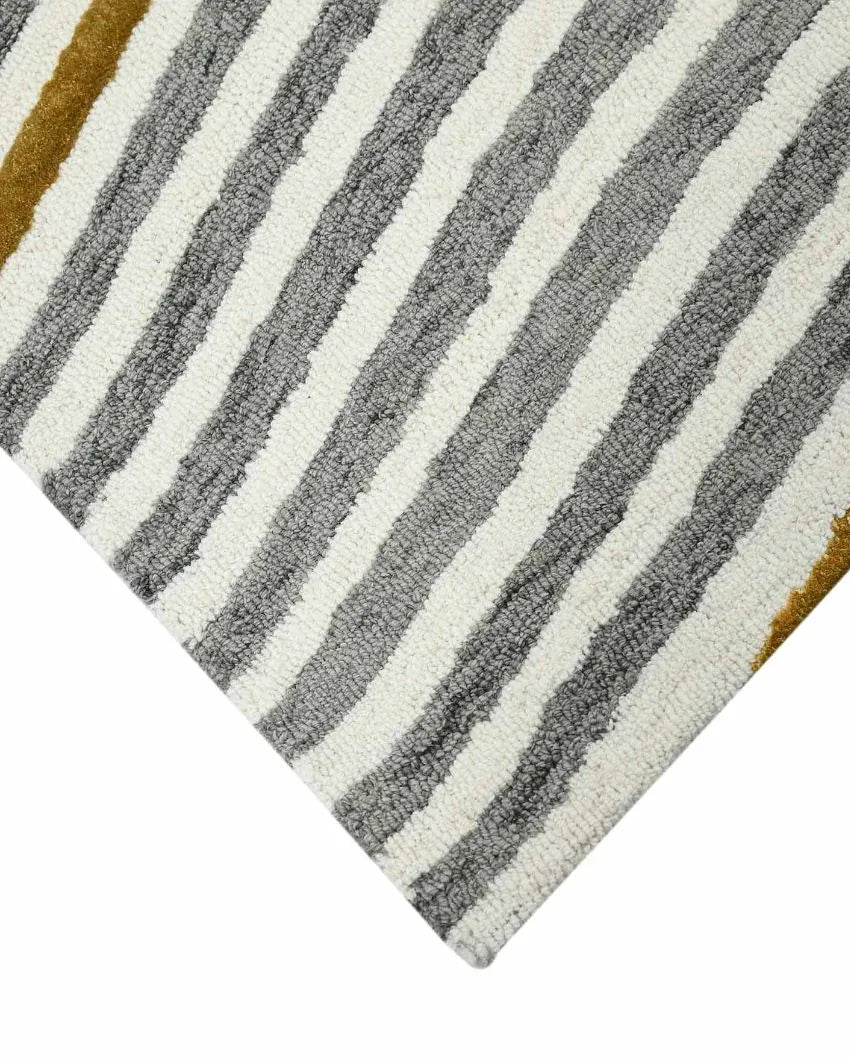 Wave Colorful Wool & Viscose Striped Hand-Tufted Rug Carpet