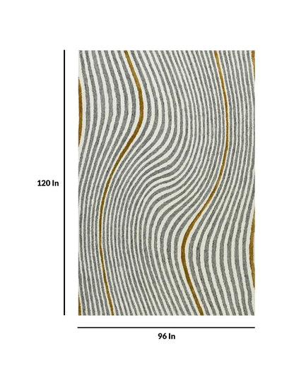 Wave Colorful Wool & Viscose Striped Hand-Tufted Rug Carpet