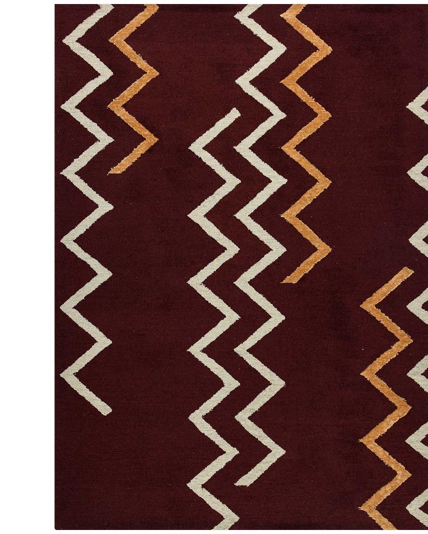 Dark Red Canyan Hand Tufted Wool & Viscose Carpet | 6x4, 8x5 ft 6 x 4 ft