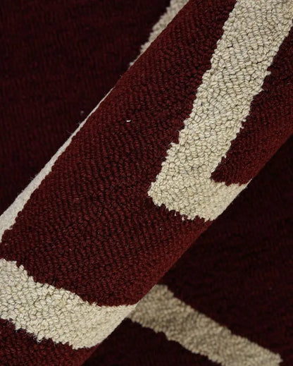 Red Berry Wool & Viscose Striped Hand-Tufted Rug Carpet